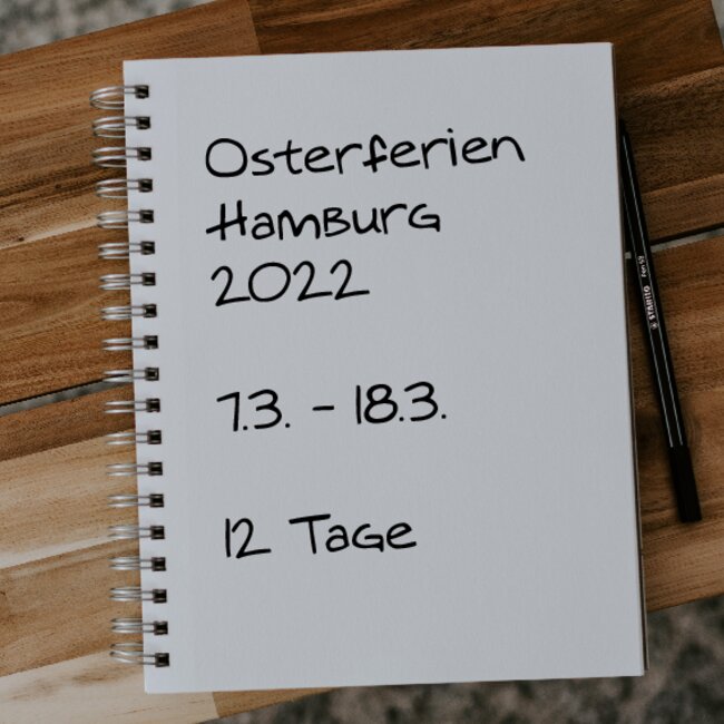 Osterferien Hamburg 2022: 07.03. - 18.03.
