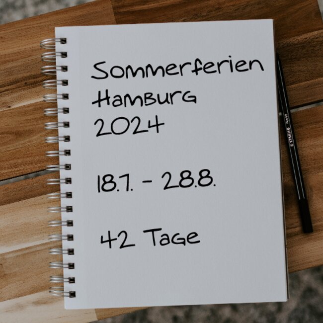 Sommerferien Hamburg 2024: 18.07. - 28.08.
