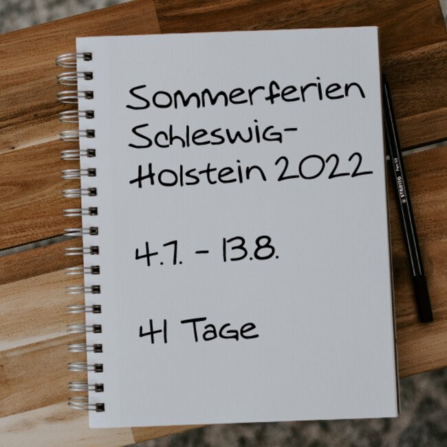 Sommerferien Schleswig-Holstein 2022: 04.07. - 13.08.