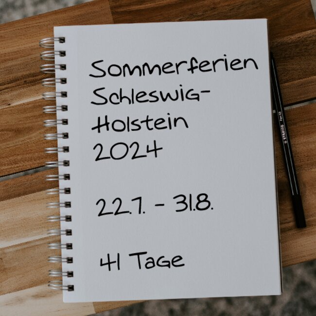 Sommerferien Schleswig-Holstein 2024: 22.07. - 31.08.