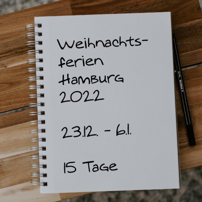 Weihnachtsferien Hamburg 2022: 23.12. - 06.01.