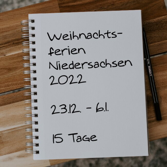 Weihnachtsferien Niedersachsen 2022: 23.12. - 06.01.