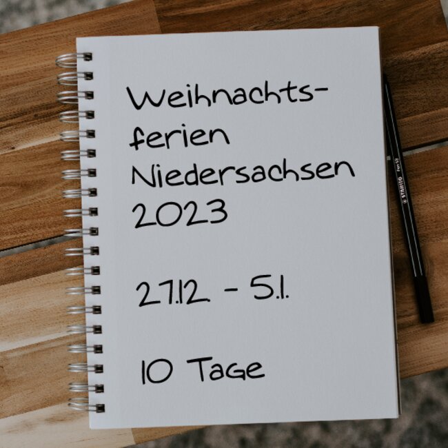 Weihnachtsferien Niedersachsen 2023: 27.12. - 05.01.