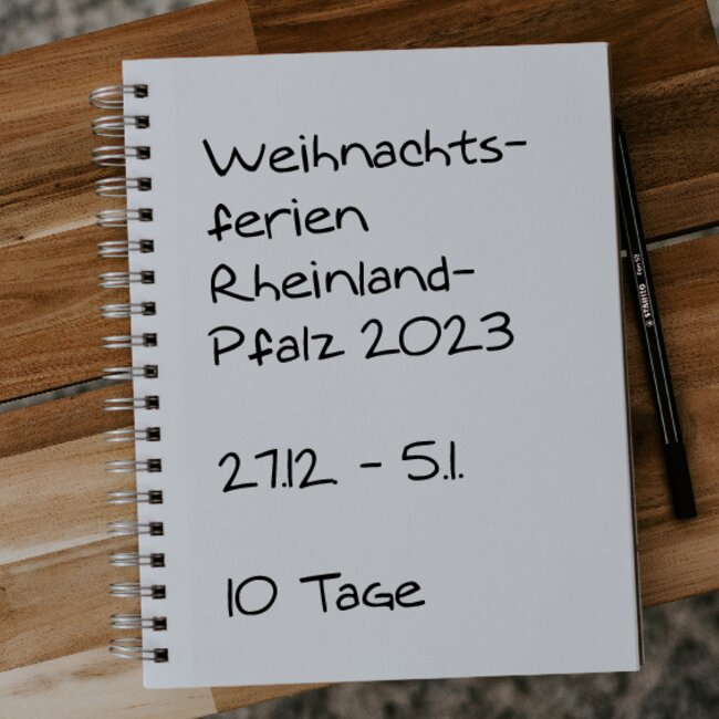 Weihnachtsferien Rheinland-Pfalz 2023: 27.12. - 05.01.