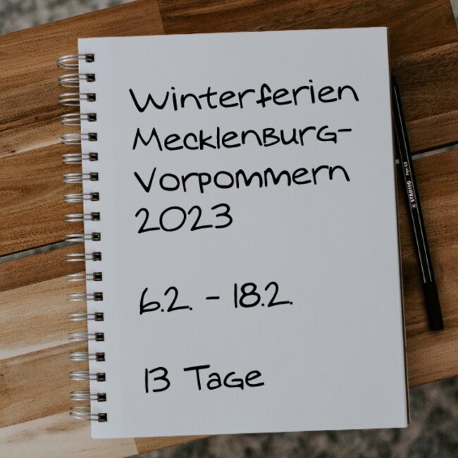 Winterferien Mecklenburg-Vorpommern 2023: 06.02. - 18.02.